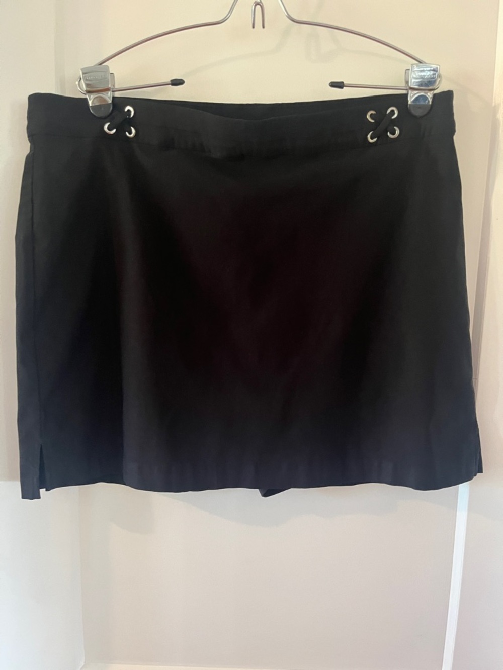 Rafaella Black Skort with Silver Grommet Detail